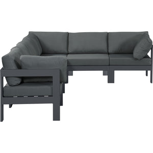 Meridian Nizuc Grey Water Resistant Fabric Outdoor Patio Modular Sectional