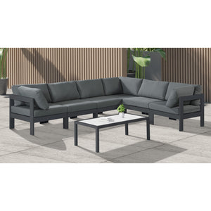Meridian Nizuc Grey Water Resistant Fabric Outdoor Patio Modular Sectional