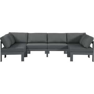 Meridian Nizuc Grey Water Resistant Fabric Outdoor Patio Modular Sectional