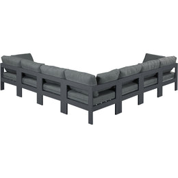 Meridian Nizuc Grey Water Resistant Fabric Outdoor Patio Modular Sectional