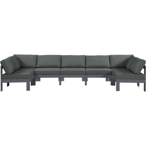 Meridian Nizuc Grey Water Resistant Fabric Outdoor Patio Modular Sectional