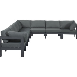 Meridian Nizuc Grey Water Resistant Fabric Outdoor Patio Modular Sectional