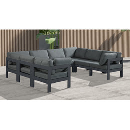 Meridian Nizuc Grey Water Resistant Fabric Outdoor Patio Modular Sectional