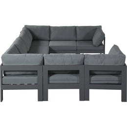 Meridian Nizuc Grey Water Resistant Fabric Outdoor Patio Modular Sectional
