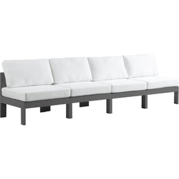 Meridian Nizuc White Water Resistant Fabric Outdoor Patio Modular Sofa