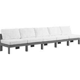 Meridian Nizuc White Water Resistant Fabric Outdoor Patio Modular Sofa