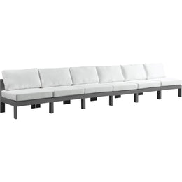 Meridian Nizuc White Water Resistant Fabric Outdoor Patio Modular Sofa