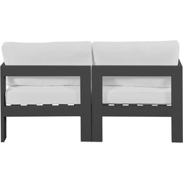Meridian Nizuc White Water Resistant Fabric Outdoor Patio Modular Sofa