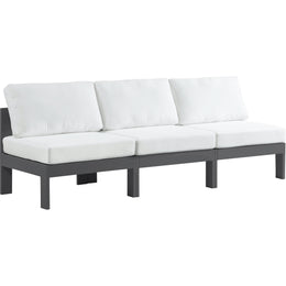Meridian Nizuc White Water Resistant Fabric Outdoor Patio Modular Sofa
