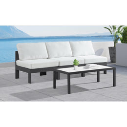 Meridian Nizuc White Water Resistant Fabric Outdoor Patio Modular Sofa