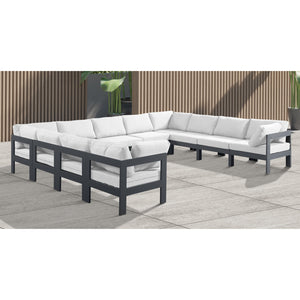 Meridian Nizuc White Water Resistant Fabric Outdoor Patio Modular Sectional