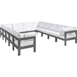 Meridian Nizuc White Water Resistant Fabric Outdoor Patio Modular Sectional