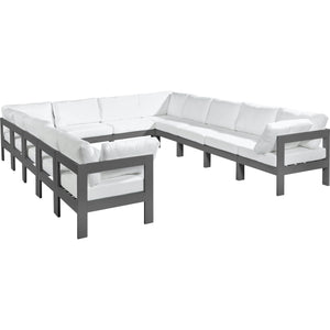 Meridian Nizuc White Water Resistant Fabric Outdoor Patio Modular Sectional