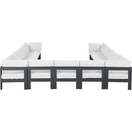 Meridian Nizuc White Water Resistant Fabric Outdoor Patio Modular Sectional
