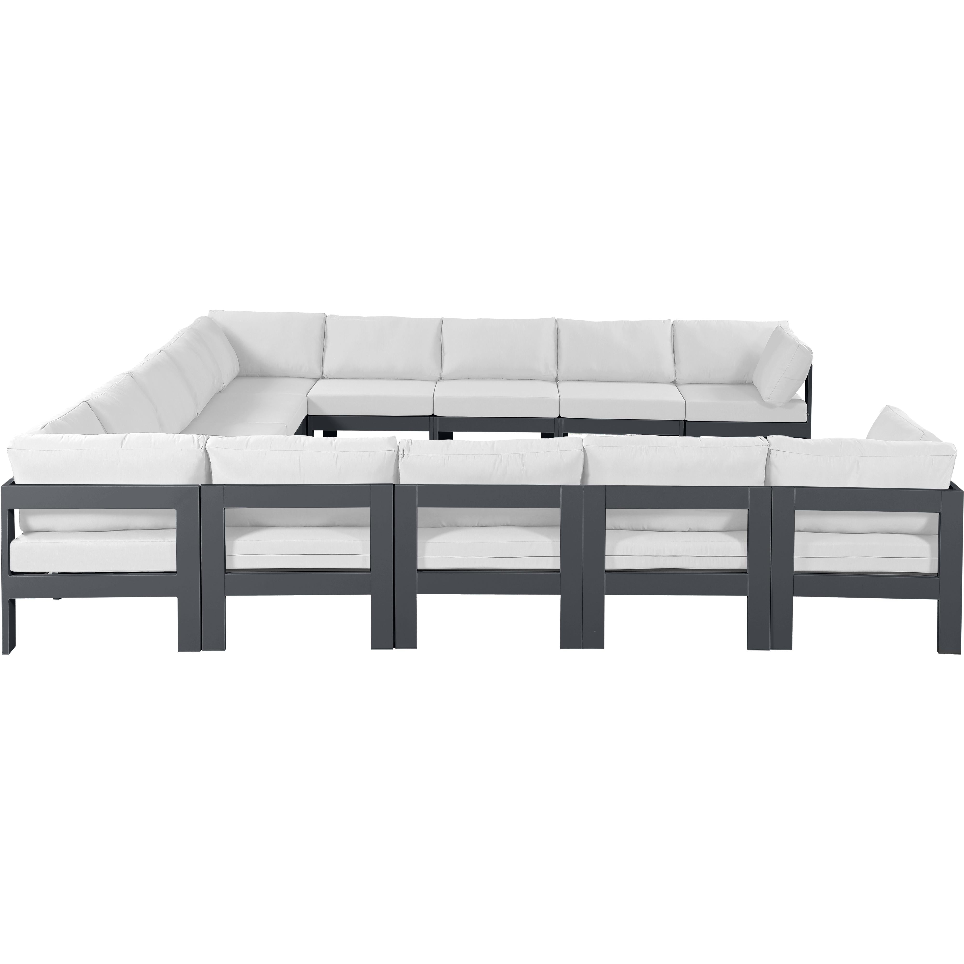 Meridian Nizuc White Water Resistant Fabric Outdoor Patio Modular Sectional