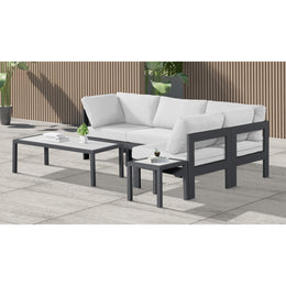 Meridian Nizuc White Water Resistant Fabric Outdoor Patio Modular Sectional