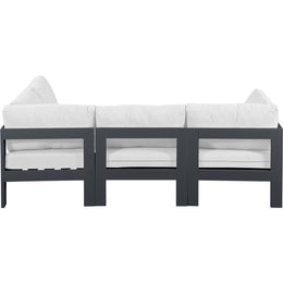 Meridian Nizuc White Water Resistant Fabric Outdoor Patio Modular Sectional