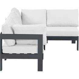 Meridian Nizuc White Water Resistant Fabric Outdoor Patio Modular Sectional