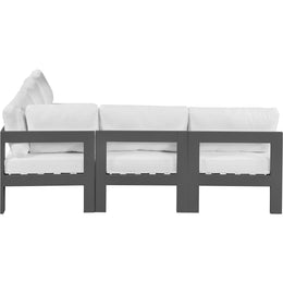 Meridian Nizuc White Water Resistant Fabric Outdoor Patio Modular Sectional
