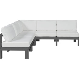 Meridian Nizuc White Water Resistant Fabric Outdoor Patio Modular Sectional
