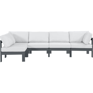 Meridian Nizuc White Water Resistant Fabric Outdoor Patio Modular Sectional