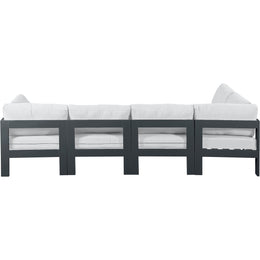 Meridian Nizuc White Water Resistant Fabric Outdoor Patio Modular Sectional