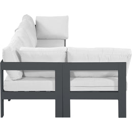Meridian Nizuc White Water Resistant Fabric Outdoor Patio Modular Sectional