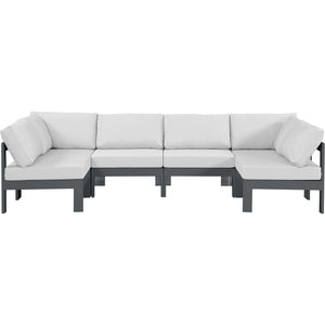 Meridian Nizuc White Water Resistant Fabric Outdoor Patio Modular Sectional