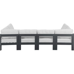 Meridian Nizuc White Water Resistant Fabric Outdoor Patio Modular Sectional