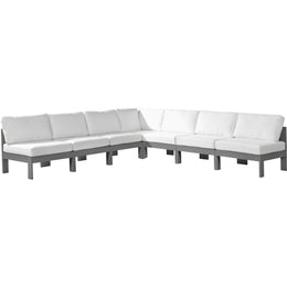 Meridian Nizuc White Water Resistant Fabric Outdoor Patio Modular Sectional