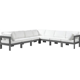 Meridian Nizuc White Water Resistant Fabric Outdoor Patio Modular Sectional