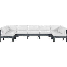 Meridian Nizuc White Water Resistant Fabric Outdoor Patio Modular Sectional
