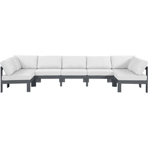 Meridian Nizuc White Water Resistant Fabric Outdoor Patio Modular Sectional