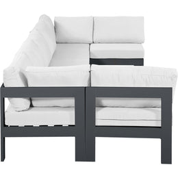 Meridian Nizuc White Water Resistant Fabric Outdoor Patio Modular Sectional