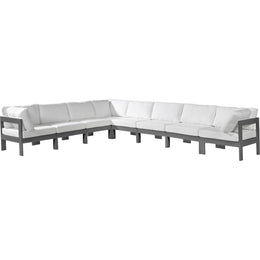 Meridian Nizuc White Water Resistant Fabric Outdoor Patio Modular Sectional