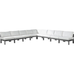 Meridian Nizuc White Water Resistant Fabric Outdoor Patio Modular Sectional