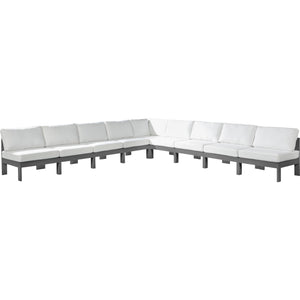 Meridian Nizuc White Water Resistant Fabric Outdoor Patio Modular Sectional