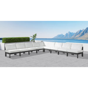 Meridian Nizuc White Water Resistant Fabric Outdoor Patio Modular Sectional