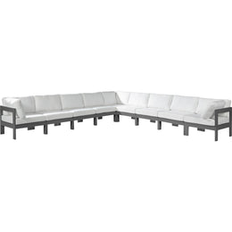 Meridian Nizuc White Water Resistant Fabric Outdoor Patio Modular Sectional