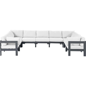 Meridian Nizuc White Water Resistant Fabric Outdoor Patio Modular Sectional