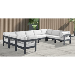 Meridian Nizuc White Water Resistant Fabric Outdoor Patio Modular Sectional