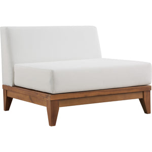 Meridian Rio Off White Water Resistant Fabric Outdoor Patio Modular Armless Chair