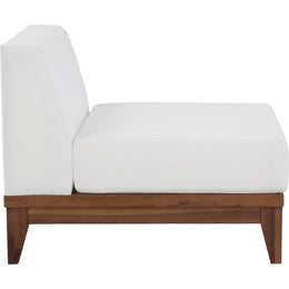 Meridian Rio Off White Water Resistant Fabric Outdoor Patio Modular Armless Chair