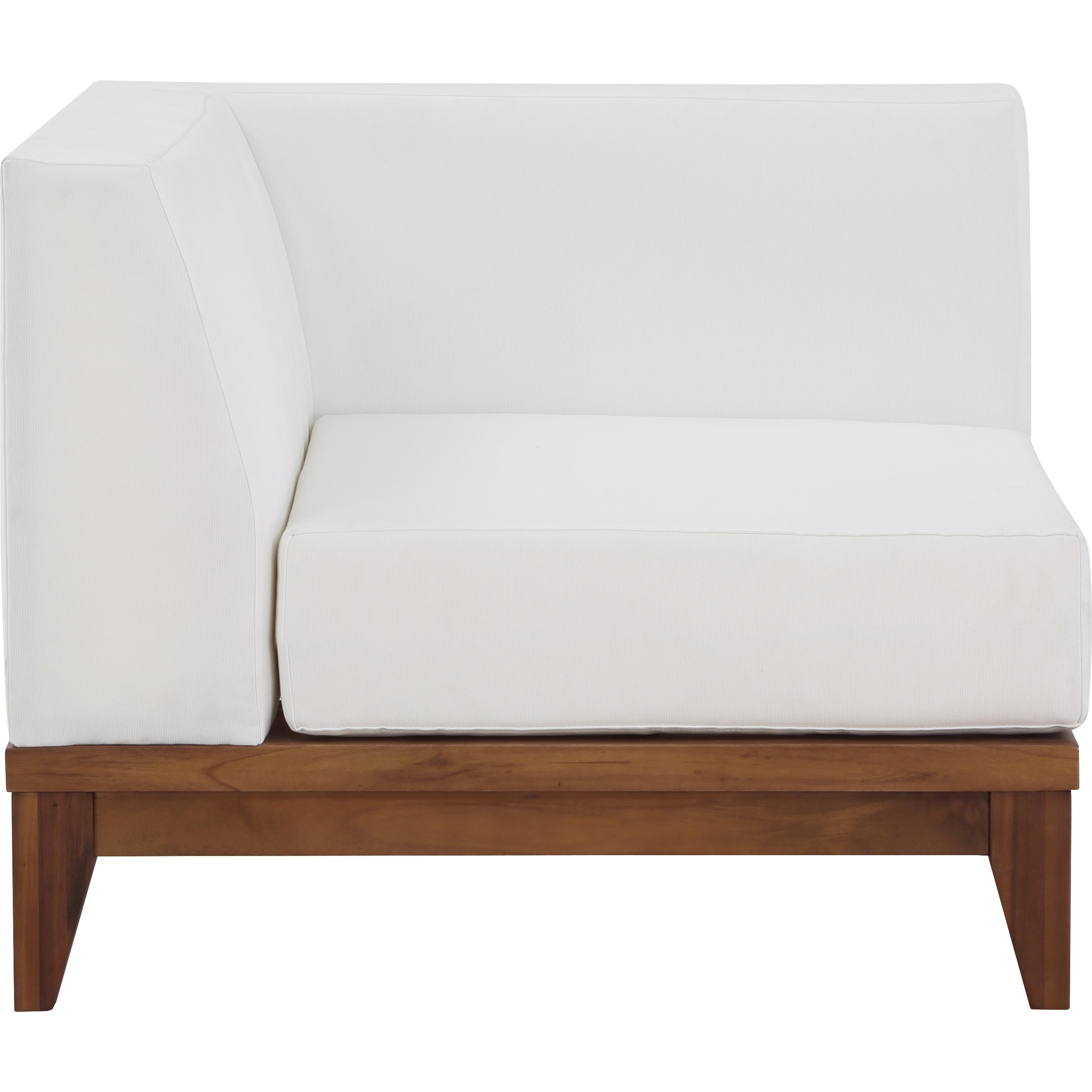Meridian Rio Off White Water Resistant Fabric Outdoor Patio Modular Corner Chair