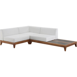 Meridian Rio Off White Water Resistant Fabric Outdoor Patio Modular Sectional
