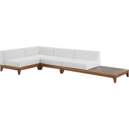 Meridian Rio Off White Water Resistant Fabric Outdoor Patio Modular Sectional