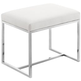 Meridian Monroe Chrome Ottoman / Stool