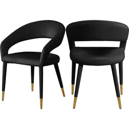 Meridian Destiny Black Velvet Dining Chair