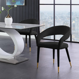 Meridian Destiny Black Velvet Dining Chair
