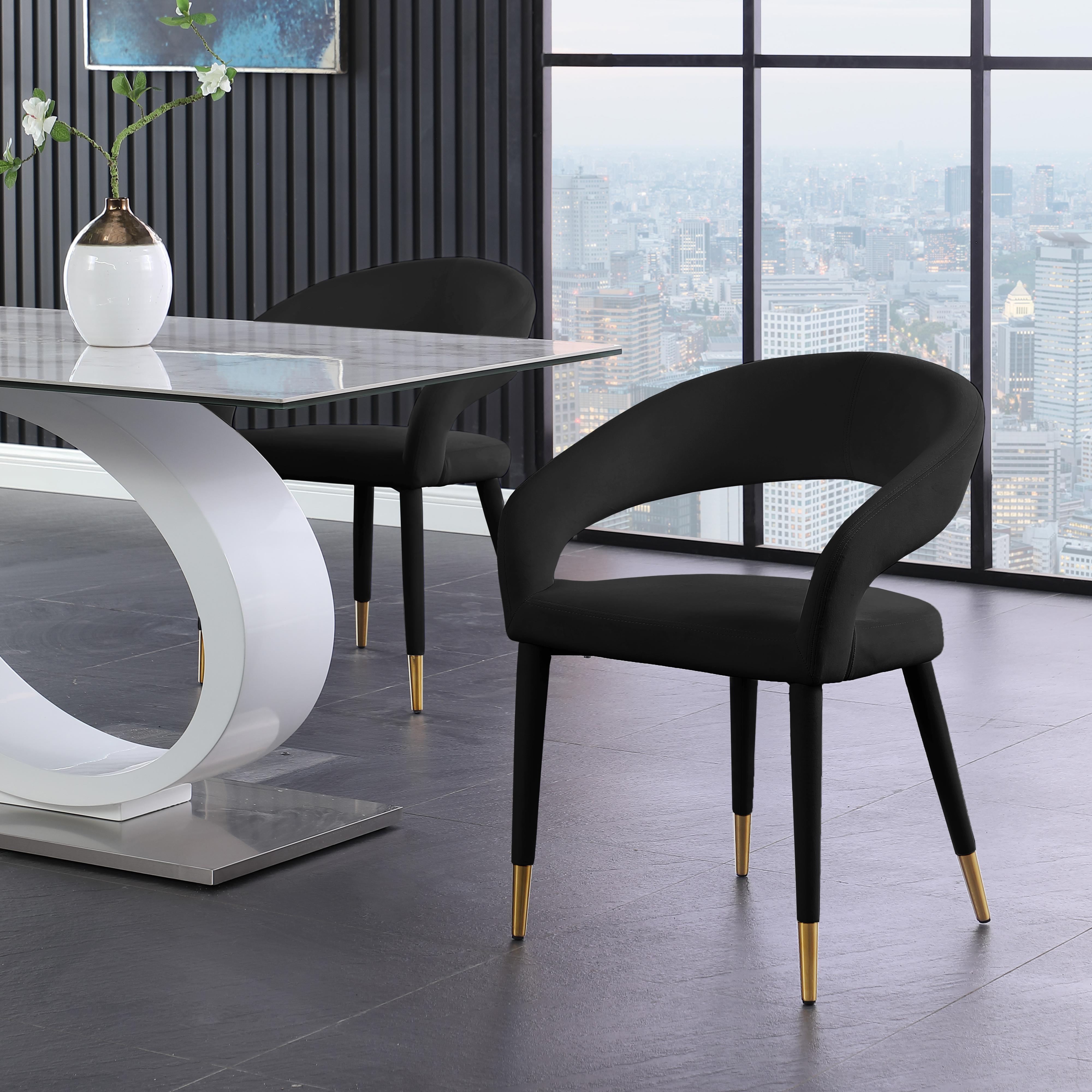 Meridian Destiny Black Velvet Dining Chair